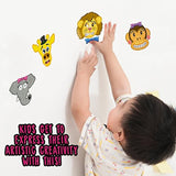24 hojas de pegatinas Make-a-zoo sobre animales, gran zoo