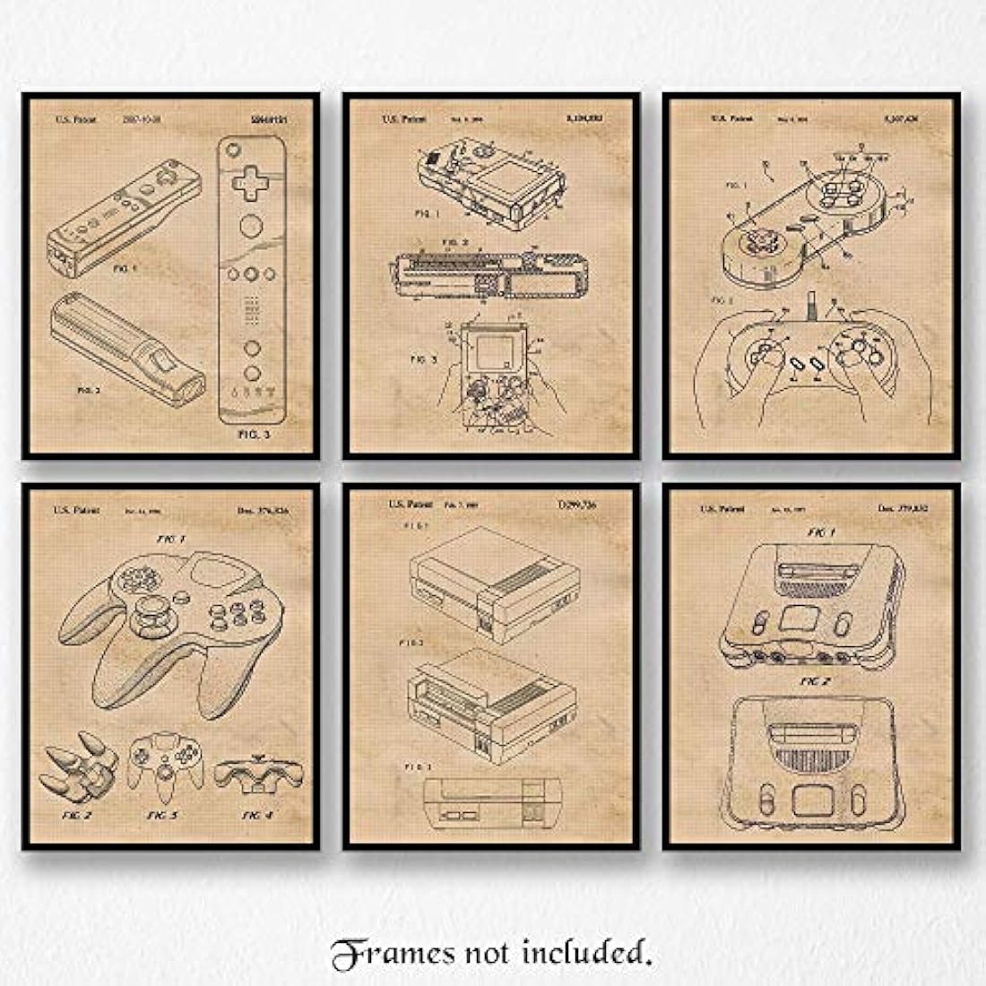 Impresiones de carteles vintage de patentes de Nintendo