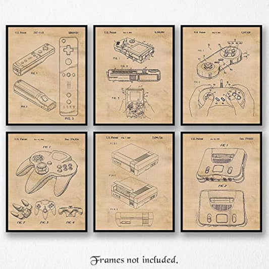 Impresiones de carteles vintage de patentes de Nintendo