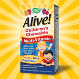 ¡Nature's Way Alive! Multivitamina prémium masticable para niños, sin gluten, 120 tabletas masticables