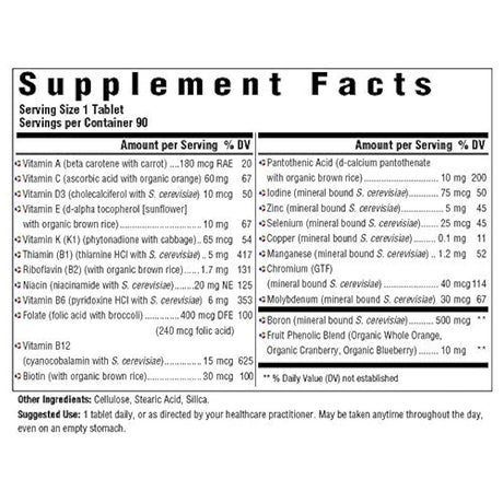 Innate Response Formulas – One Daily sin hierro, Herb & última intervensión Multivitamin de hierro con foodstate Nutrientes, 90 tabletas