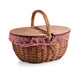 canaste de picnic con forro de guinga rojo