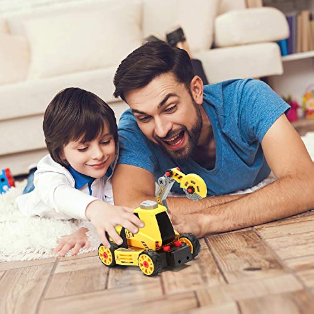 Juego de construcción de camiones 7 en 1 para llevar aparte juguete de aprendizaje STEM con taladro eléctrico juego de construcción de ingeniería DIY con luces sonidos juego educativo  y niñas a partir de 4 años