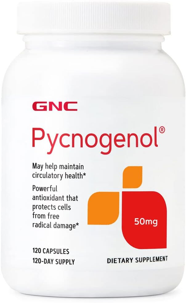 Suplemento GNC Pycnogenol 50mg, 120 cáp salud circulatoria