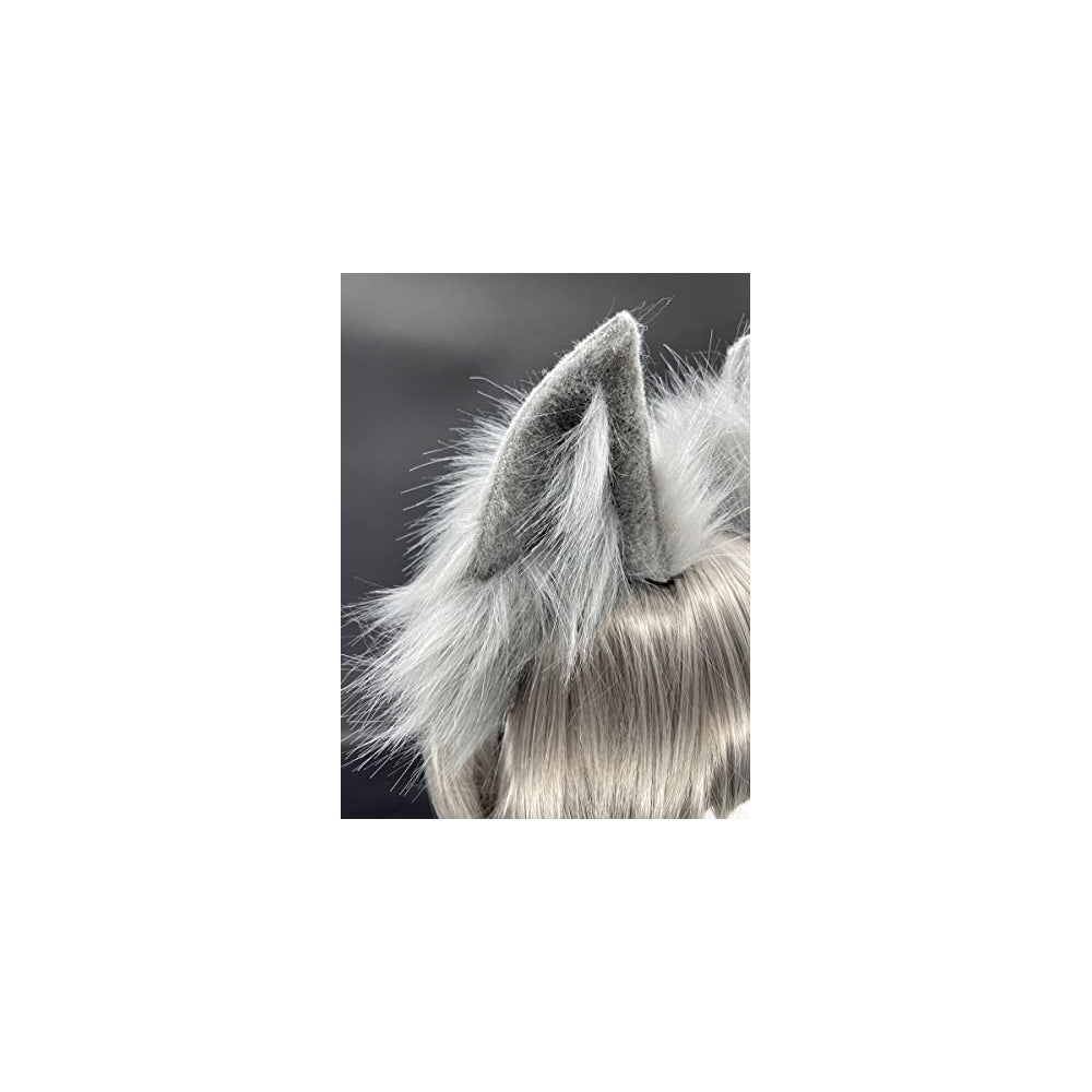 Disfraces de Diadema de orejas de lobo plateado talla única