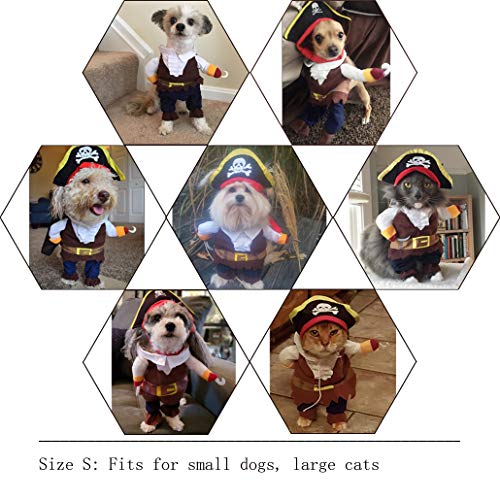 Nacoco - Disfraz para mascotas, perros y gatos, de Piratas del Caribe (XS)