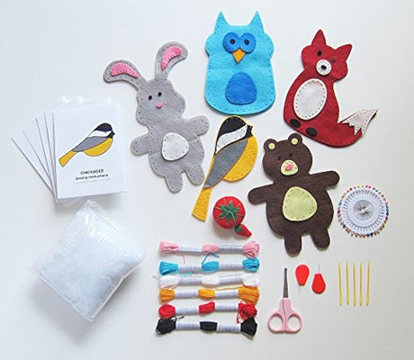 Kit educativo de costura con animales del bosque para niños