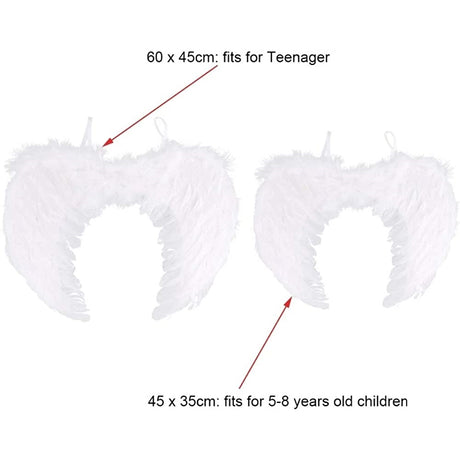 Disfraces de Alas de ángel de plumas blanca talla única