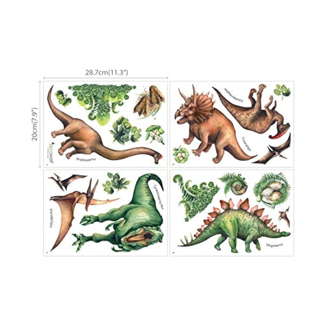 vinilo de pared con diseño de dinosaurio