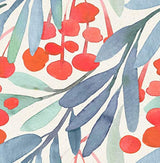 Papel pintado para pared, hojas color verde/azul (14.5pies²)