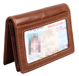 Billetera delgada de cuero auténtico con bolsillo frontal