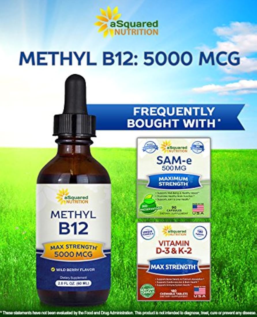 Vitamina B12 Sublingual líquido gotas  5000 MCG suplemento