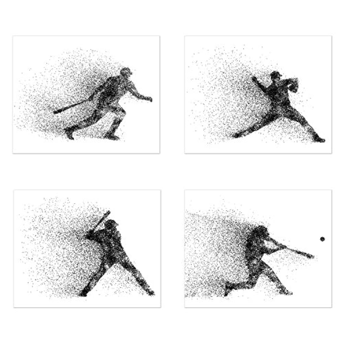 Silueta de las partículas de béisbol (8x10)