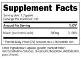 Suplemento Nutricost Niacina de vitamina B3, 0,018 oz, en 240 cápsulas, 1 botella, 1