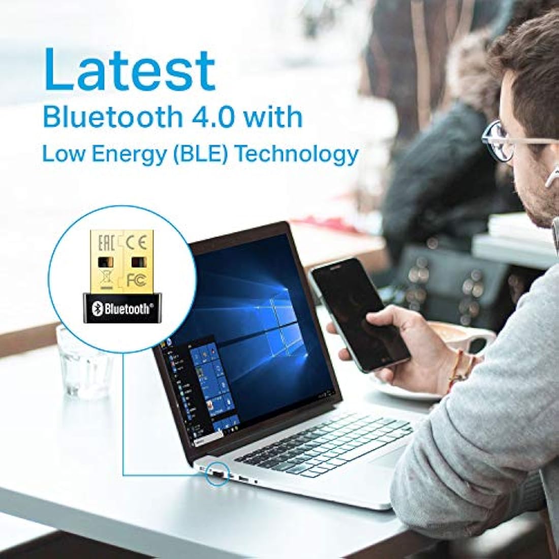 TP-Link - Adaptador USB Bluetooth para PC (UB400), receptor