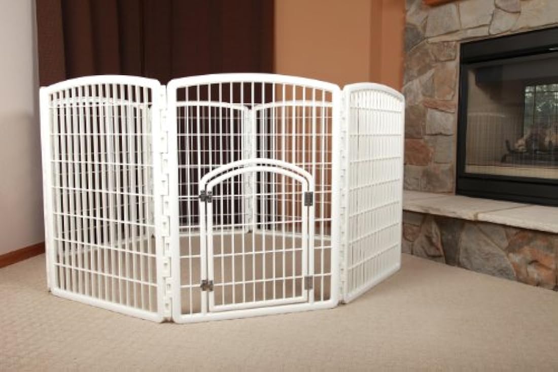 Corral para mascotas con puerta, 34 pulgadas.