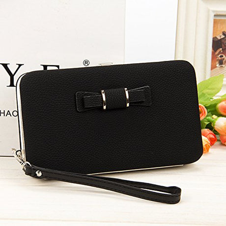 Cartera con lazo para mujer, monnedero y tarjetero