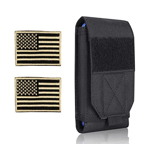 Funda táctica negra Molle para teléfono celular.