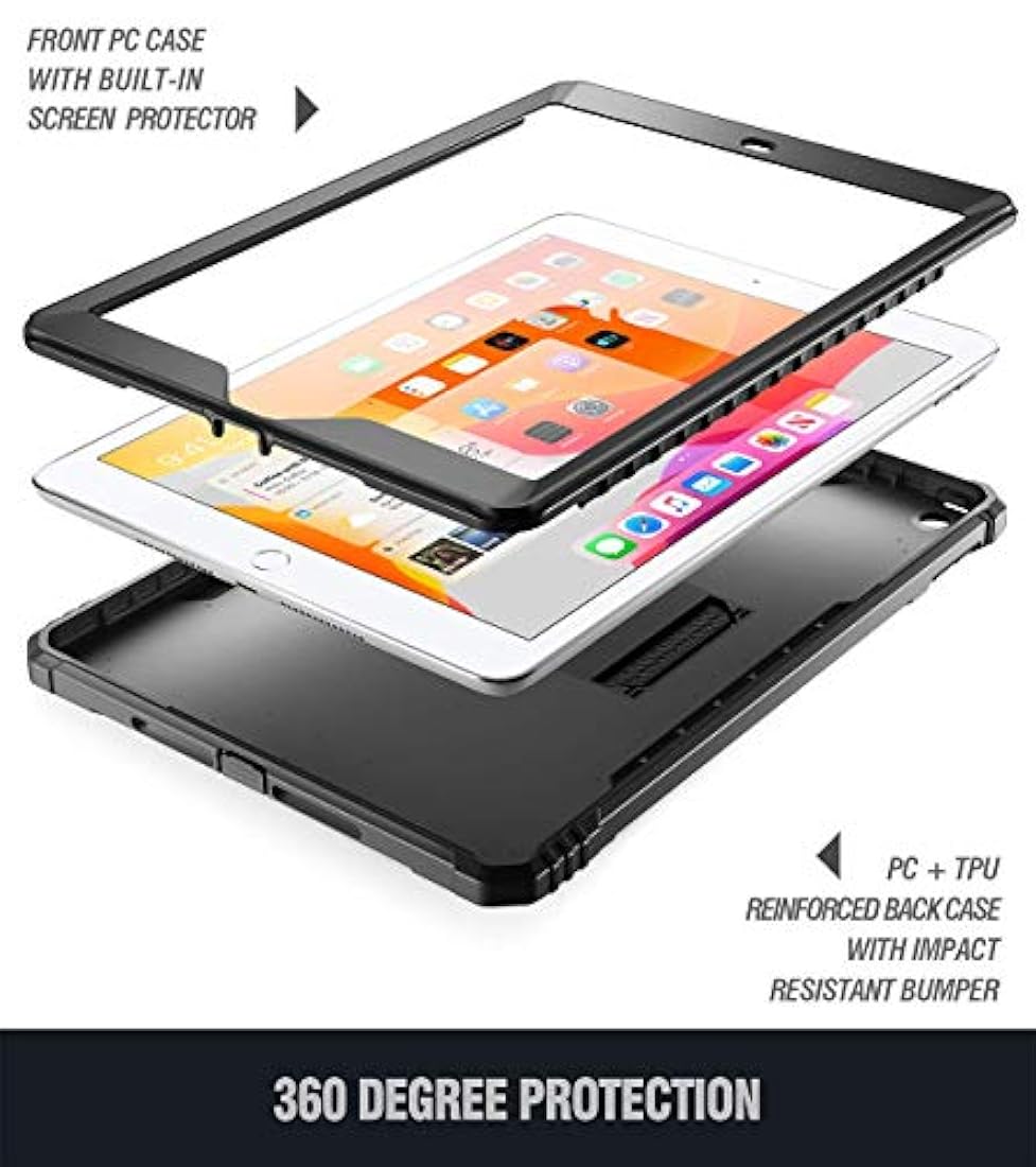 Funda protectora a prueba de golpes con pata de cabra negro
