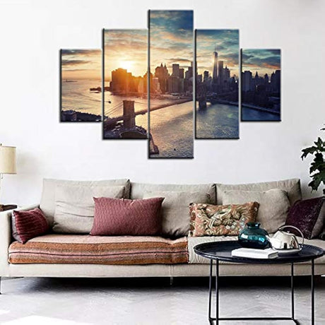 United States Cityscape - Pintura sobre lienzo (5 piezas)