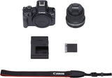 Canon Cámara de vlogging sin espejo EOS R50 (negro) con RF-S18-1.772 in F4.5-6.3 es lente STM, 24.2 MP, video 4K, detección y seguimiento de sujetos, compacta, conexión de teléfono inteligente, creador de contenido