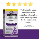 Probióticos y suplementos para el humor Garden of Life. Suplementos Mood+ marca Dr. Formulated para mejorar la salud digestiva y estomacal, almacenables a temperatura ambiente (60 cápsulas)