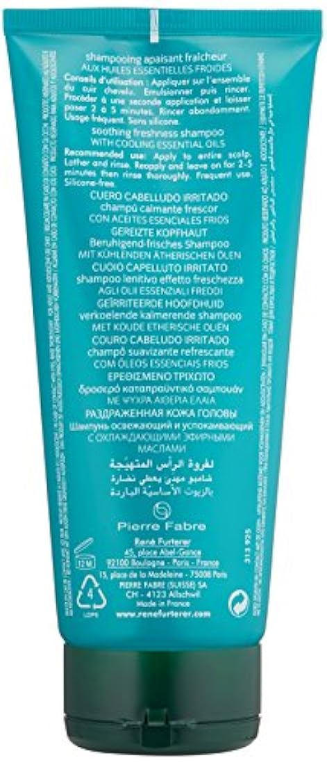 Champú calmante y fresco cuero cabelludo irritado