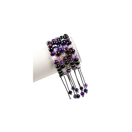 Pulseras de macramé ajustables con piedras preciosas