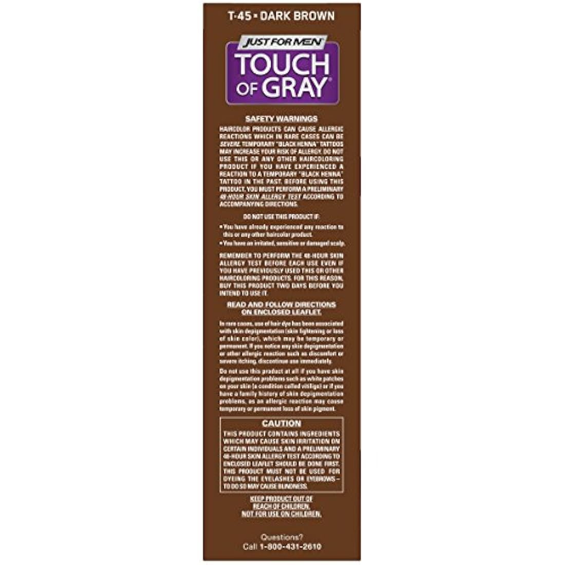 Tintura para cabello de hombres