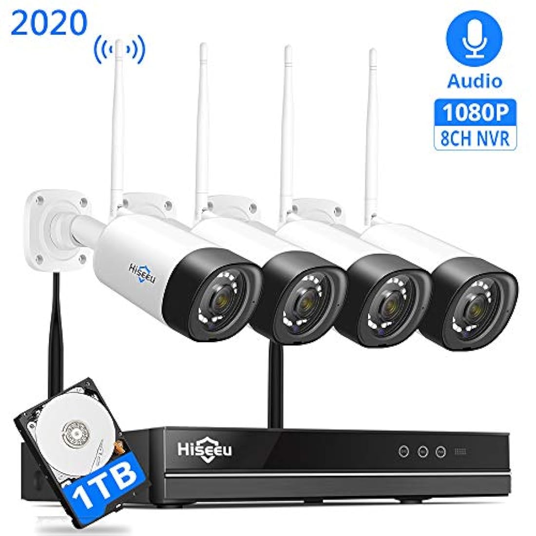 Hiseeu - Sistema de cámara de seguridad inalámbrica