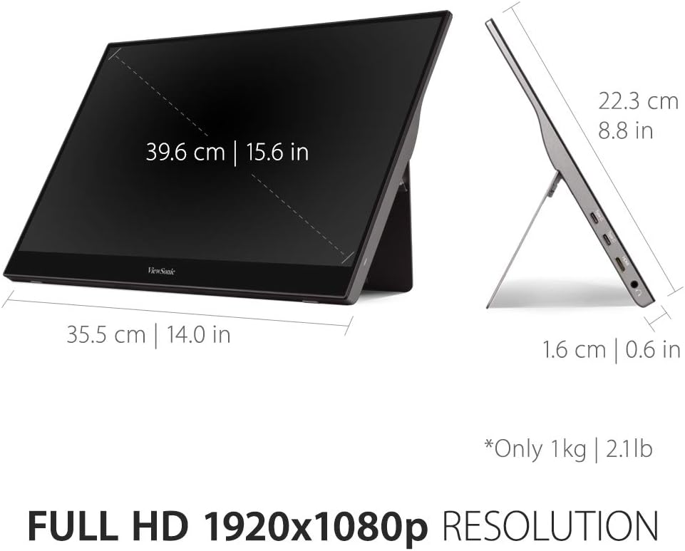Monitor portátil ViewSonic TD1655 15.6 1080p táctil IPS