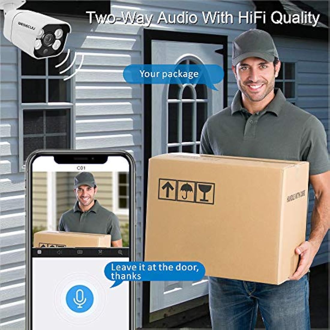 Sistema de cámara de seguridad PoE para el hogar, WESECUU