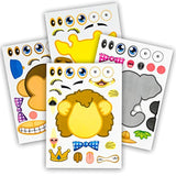 24 hojas de pegatinas Make-a-zoo sobre animales, gran zoo