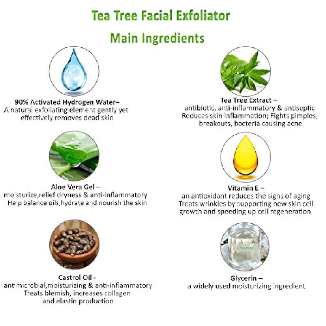 Gel exfoliante facial para árbol de té Transparente
