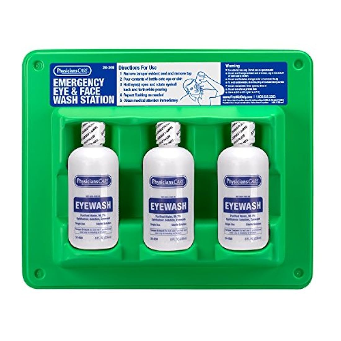 PhysiciansCare 24-308 - Estación de enjuague de ojos (3 botellas)