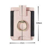 Tarjetero RFID para teléfono celular, tarjetero adhesivo de crédito para la parte posterior del teléfono para la mayoría de teléfonos inteligentes (rosa dorado)