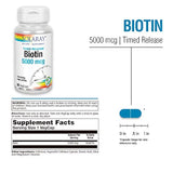 Suplemento de biotina Solaray liberado de dos etapas