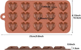 Moldes de Silicona Corazón 3D, 15 Cavidades, Para Chocolates