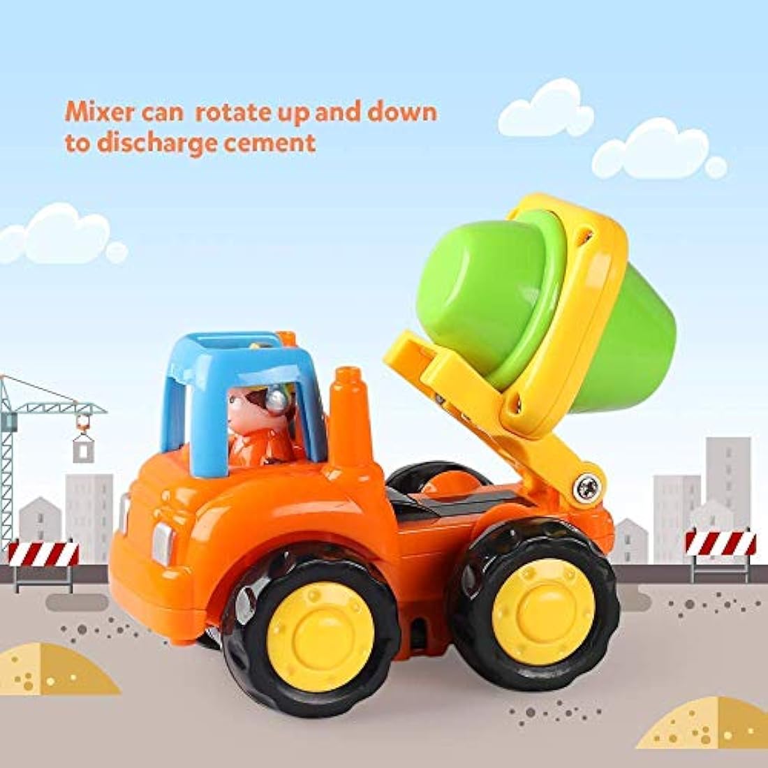 Juego de 4 vehículos de construcción, motor de fricción.