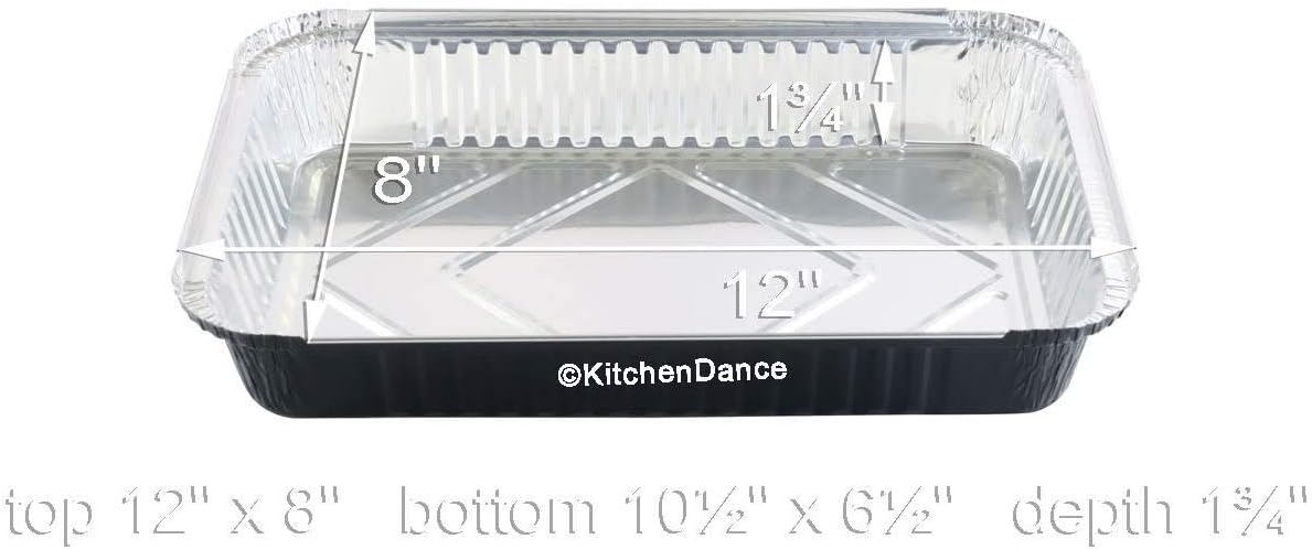 KitchenDance - Sartén oblonga desechable de aluminio de colores, moldes
