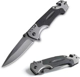 Cuchillo de bolsillo plegable con interruptor de vidrio