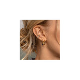 Aretes chapados en oro de 18 quilates sin perforación