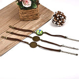 DROLE - Pulsera ajustable en blanco con biseles y cabujones de cristal transparente, biseles de cúpula, ajustes en blanco para hacer joyas.
