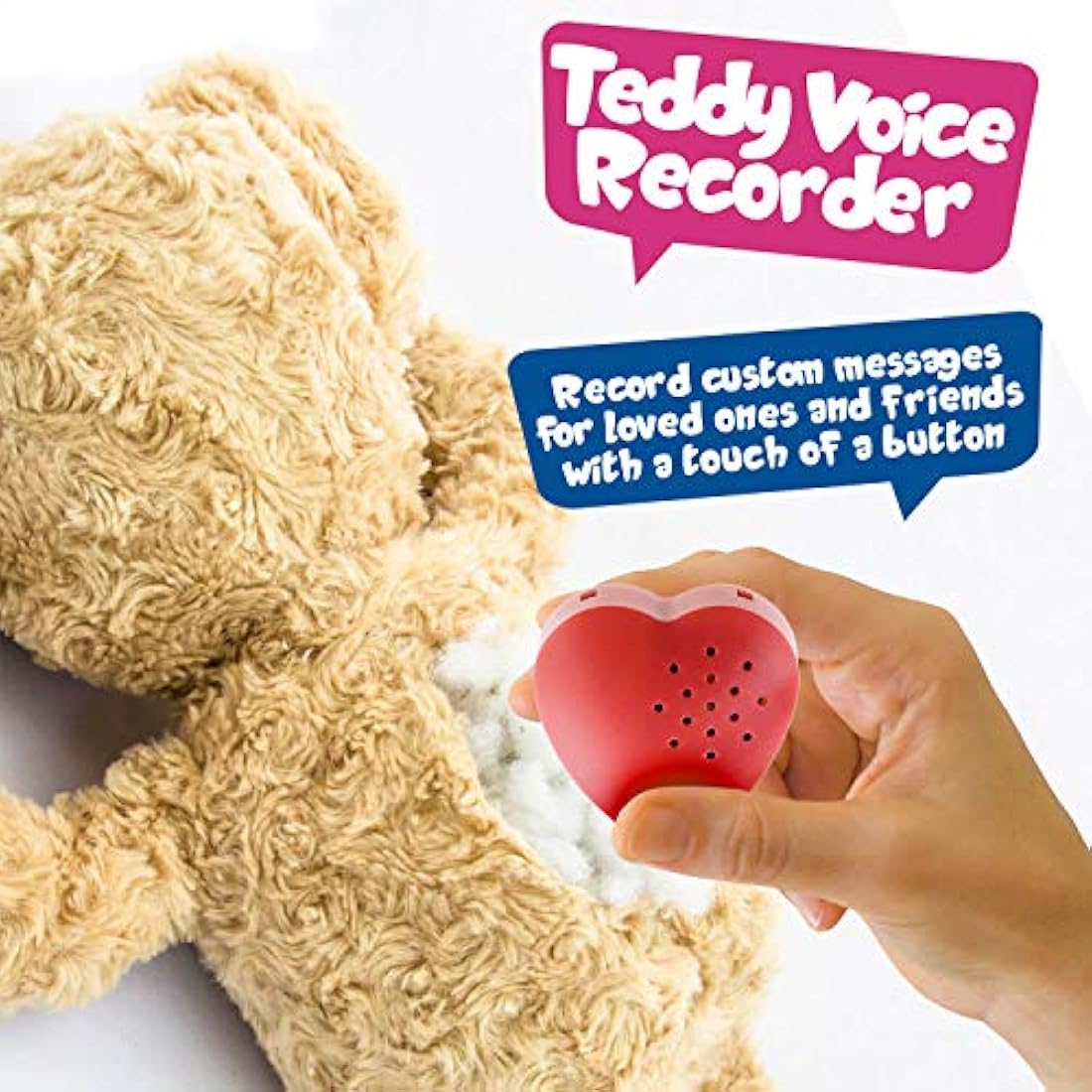 juguete de peluche, grabadora de corazón