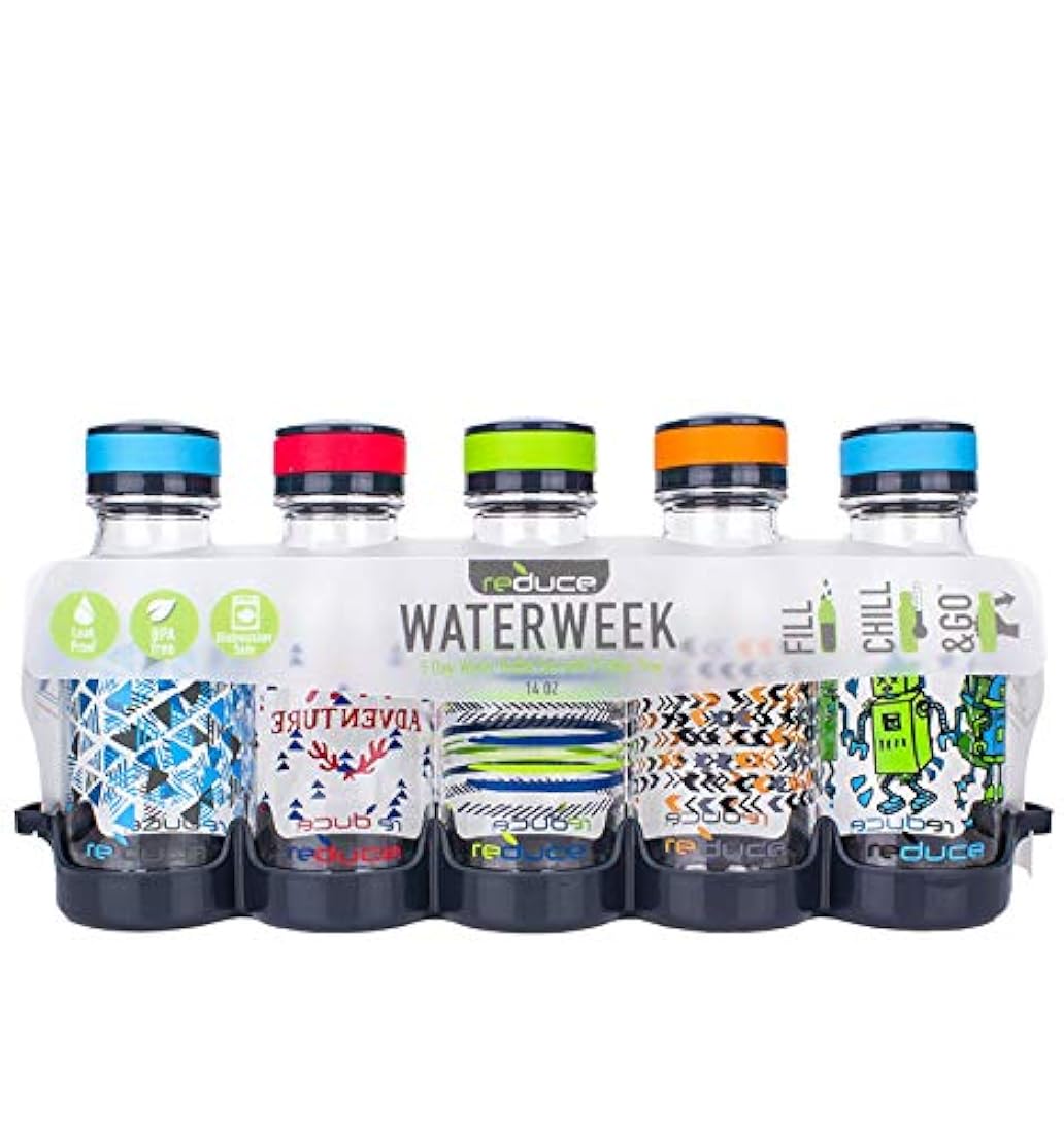 Reduce WaterWeek botellas de agua reutilizables, 14 onzas