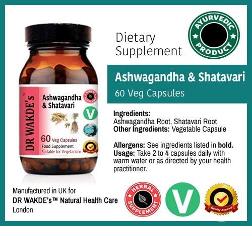 Suplemento Ashwagandha &amp; Shatavari 60 cápsulas vegetales