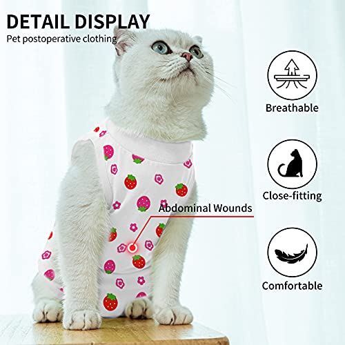 TORJOY Traje de recuperación profesional para gatos para heridas abdominales o enfermedades de la piel, después de la cirugía, heridas antilamiendas, cuello E transpirable alternativa para gatos y perros