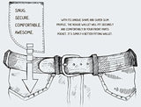 Cartera de bolsillo frontal de piel auténtica americana
