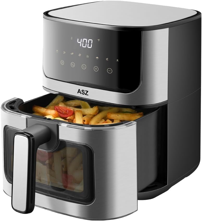 Freidora de Aire ASZ 5 qt, 8 Presets, 1400W, Auto Apagado
