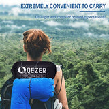 QEZER Saco de dormir ultraligero de plumón para adultos de 44 a 62 grados F con 600 grados de potencia, saco de dormir compacto de verano con saco de compresión para mochileros, senderismo y camping